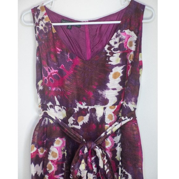 Lafayette 148 purple, pink, and white silk dress - Picture 3 of 5